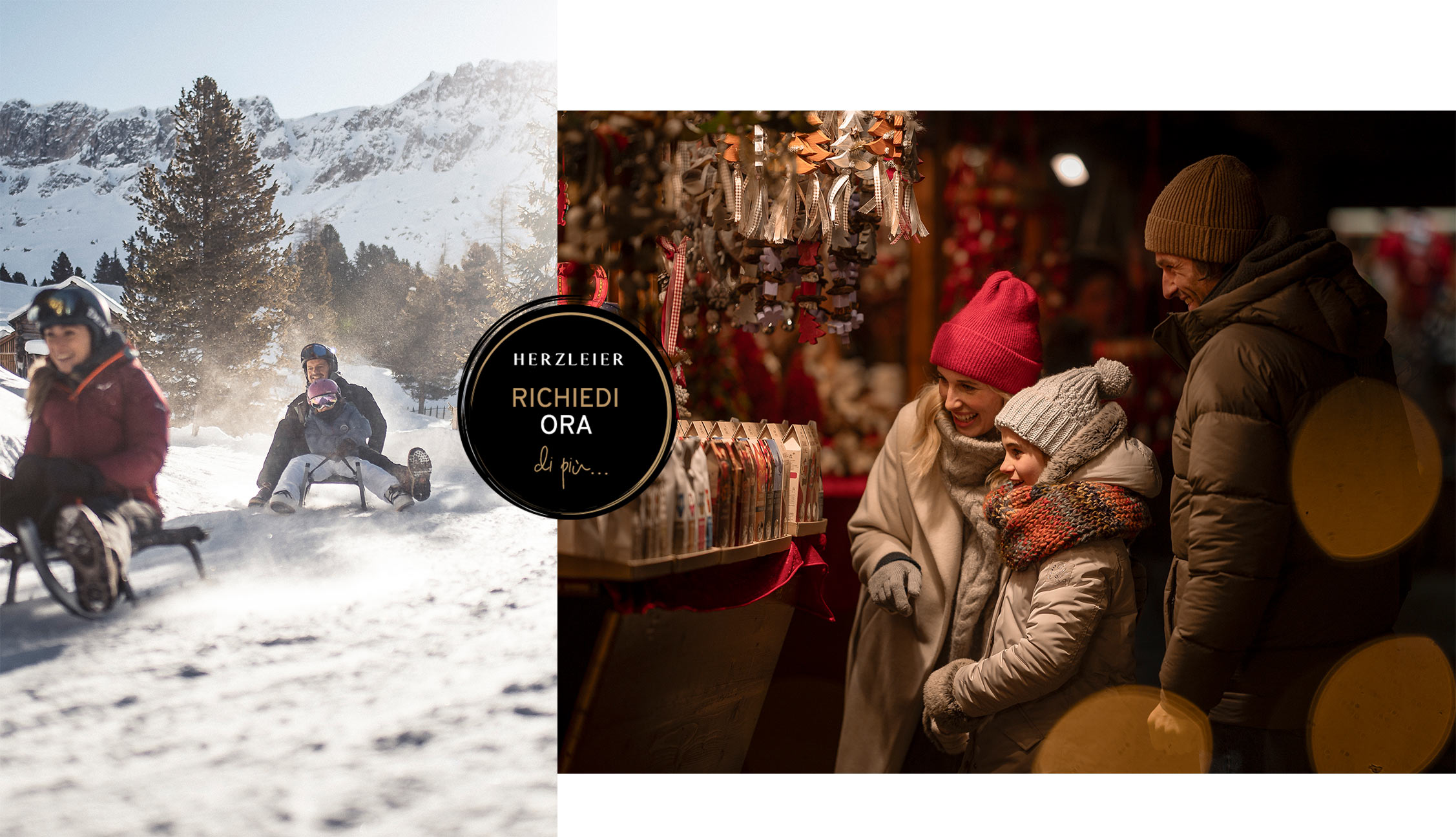 Vacanza invernale in Alto Adige sci di fondo sci alpino slittino escursioni invernali divertimento per bambini gioie invernali neve Dolomiti Natale